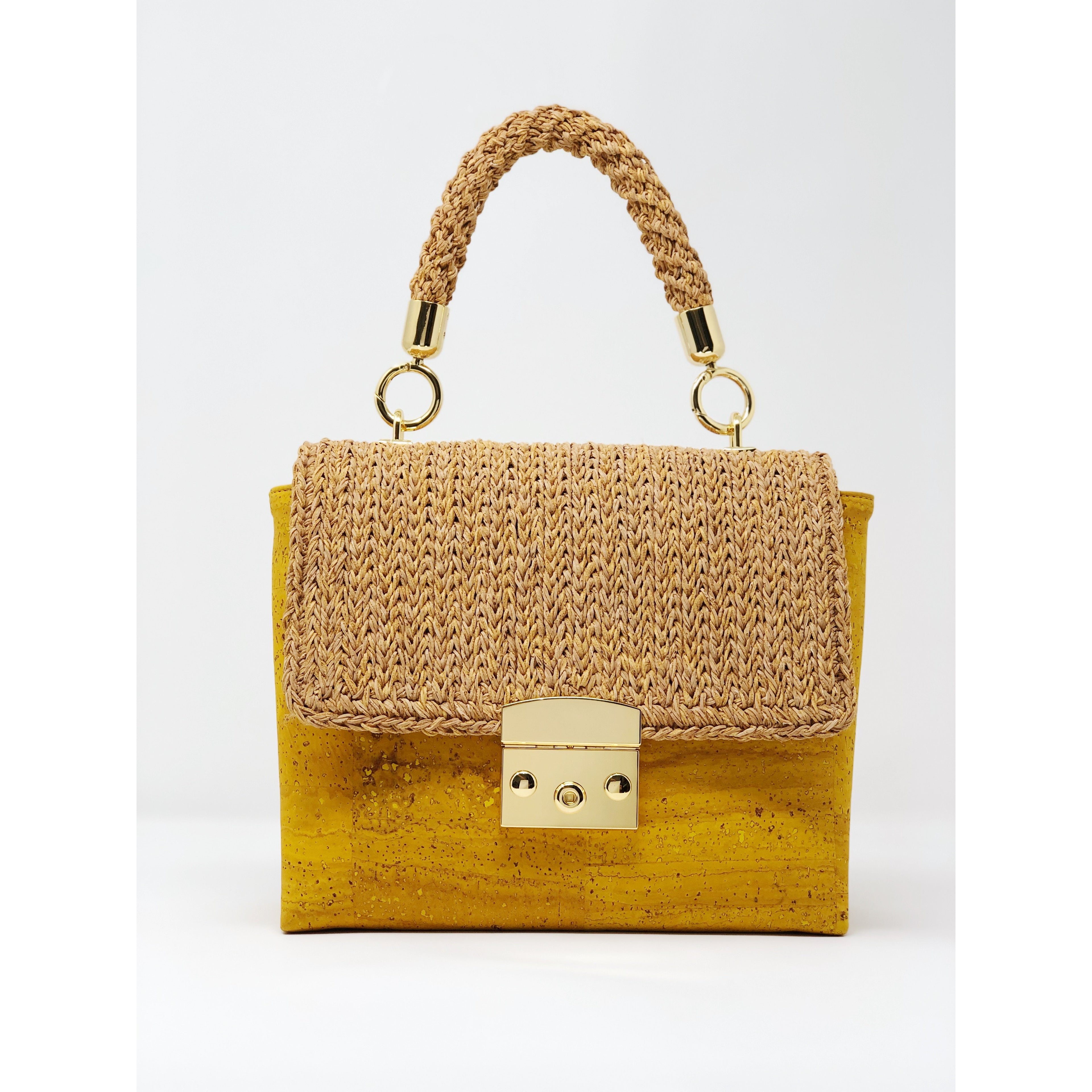 Cork Alentejo handbag - Mustard