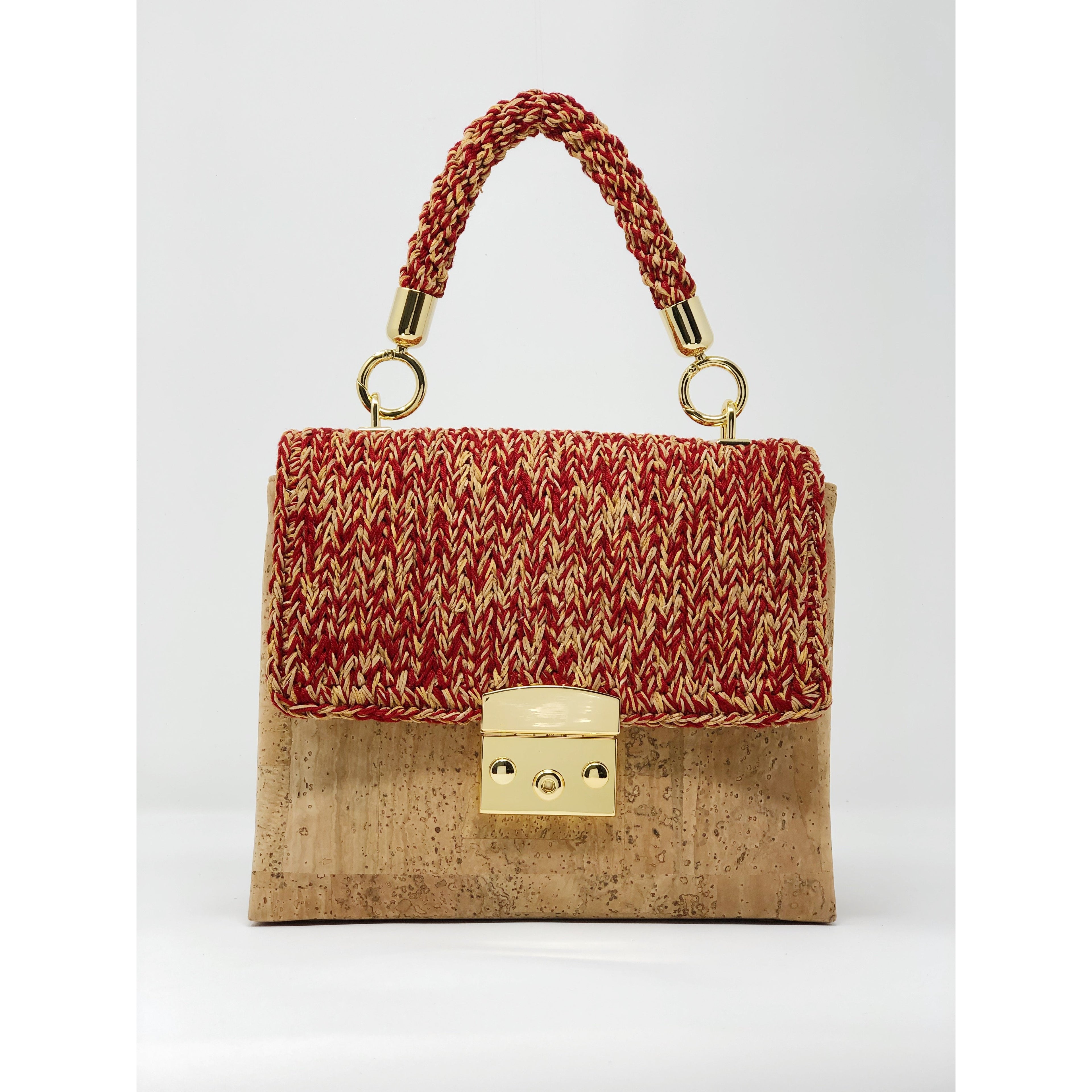 Cork Alentejo handbag - Natural/Red
