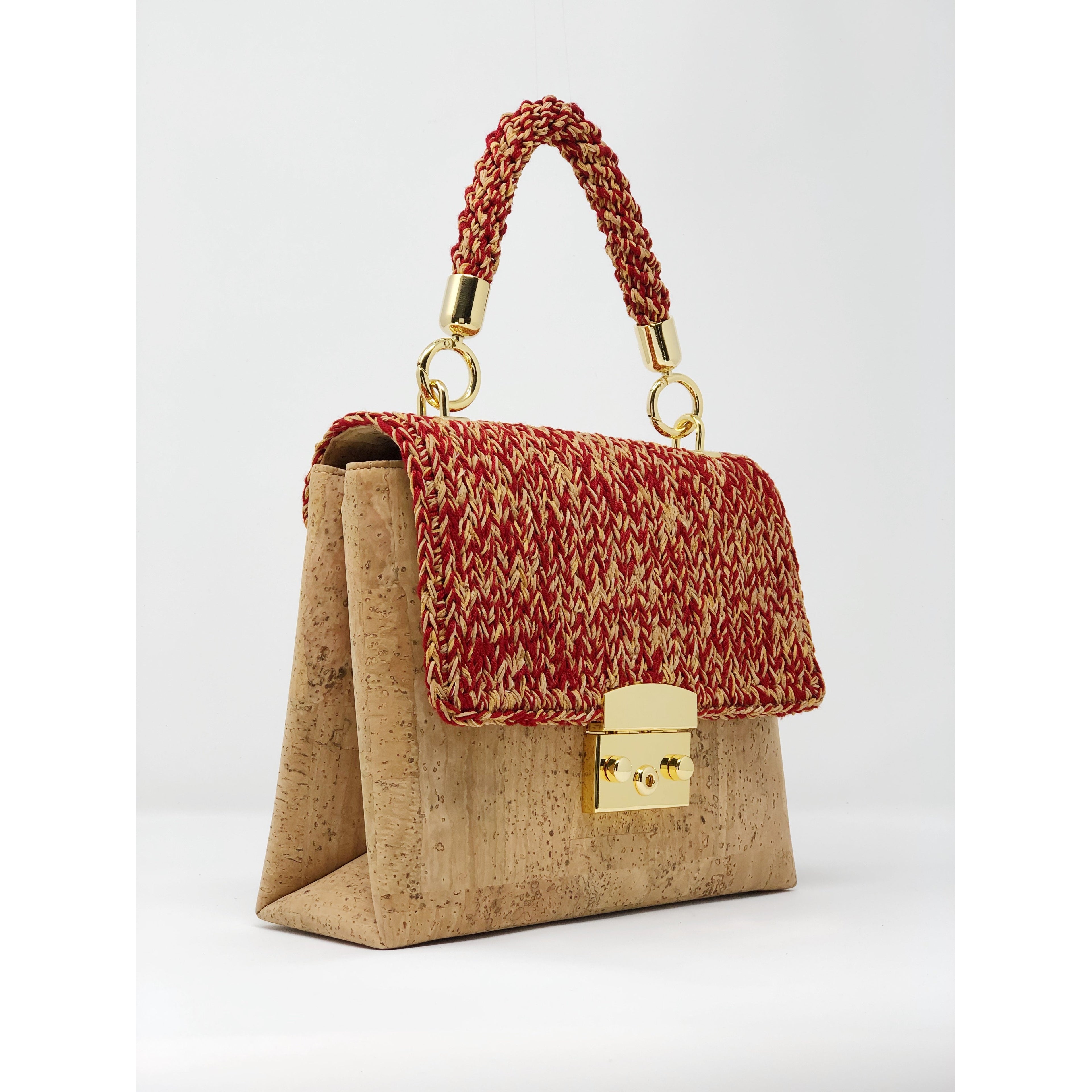 Cork Alentejo handbag - Natural/Red