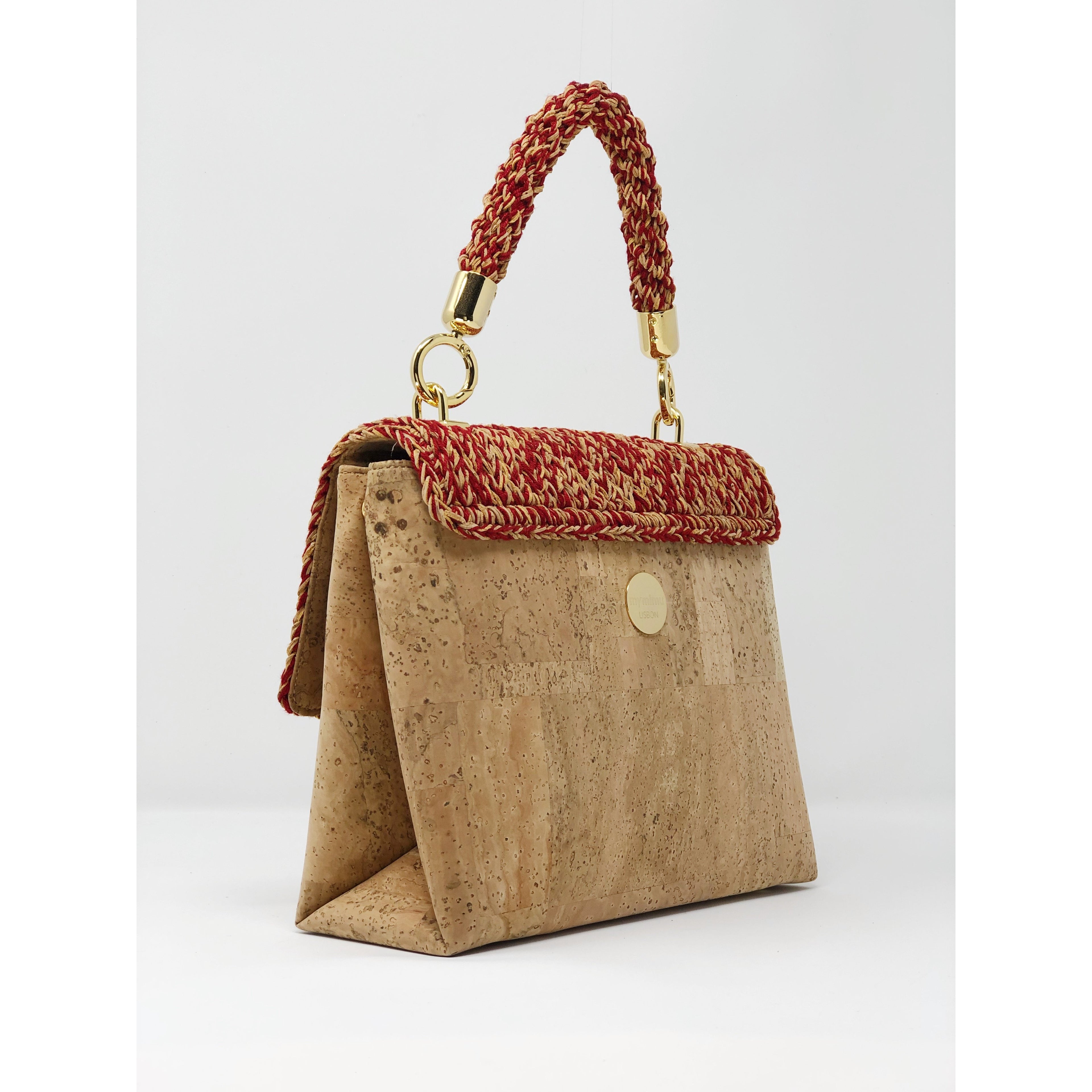 Cork Alentejo handbag - Natural/Red