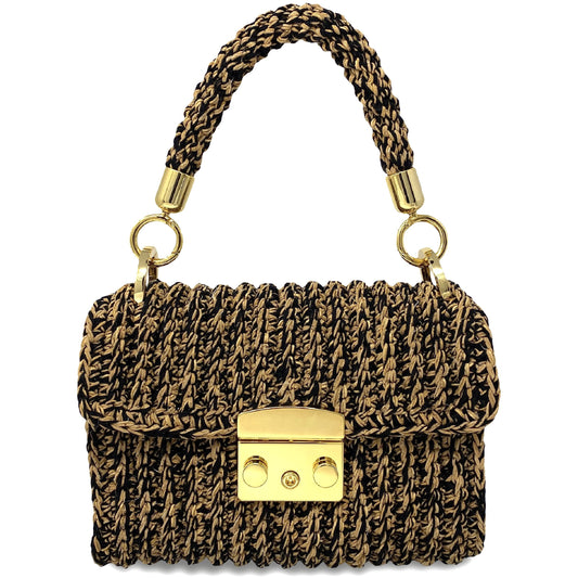 Cork Lisboa crochet bag - Black