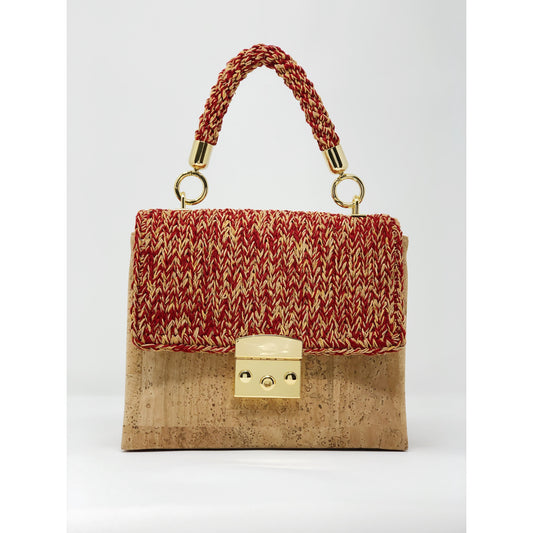 Cork Alentejo handbag - Natural/Red